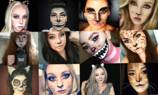 Katzen Make-up für Halloween Schritt für Schritt