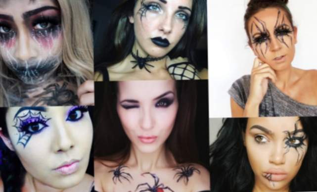 Ideen für Spinnennetz-Make-up an Halloween