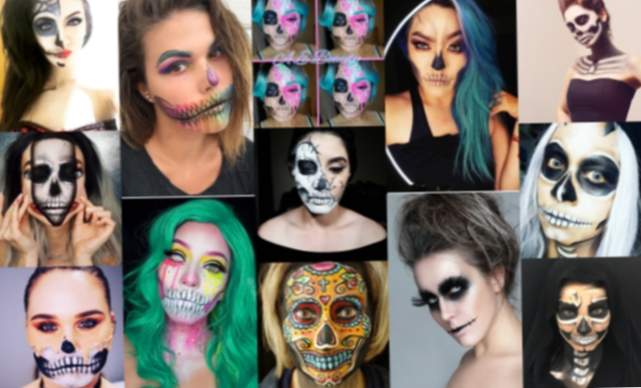 Ideen für ein Skelett-Make-up an Halloween