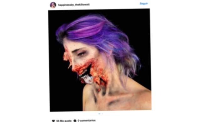 Maquillage Halloween avec du sang et des plaies