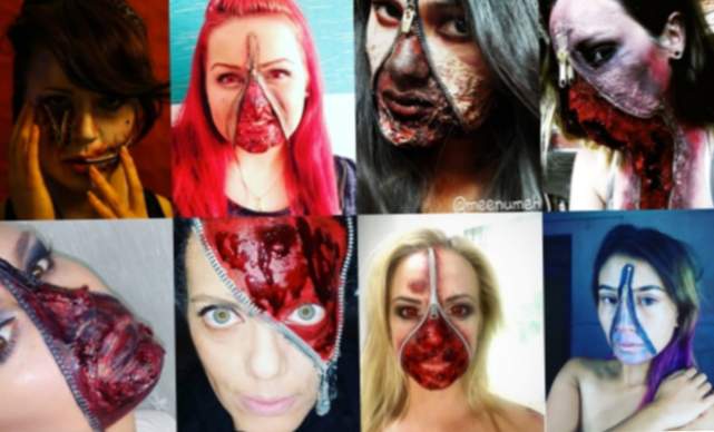 Reißverschluss: Mehr als 150 Fotos mit Make-up-Ideen für Halloween