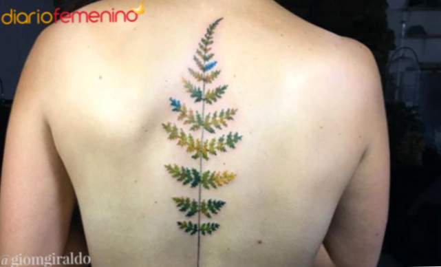 Tatuaggi sul retro delle foglie di felce