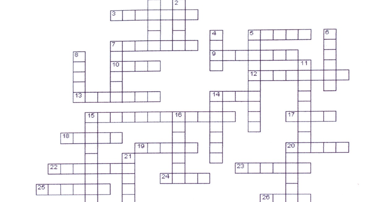Grille de mots croisés numérotée vierge à compléter